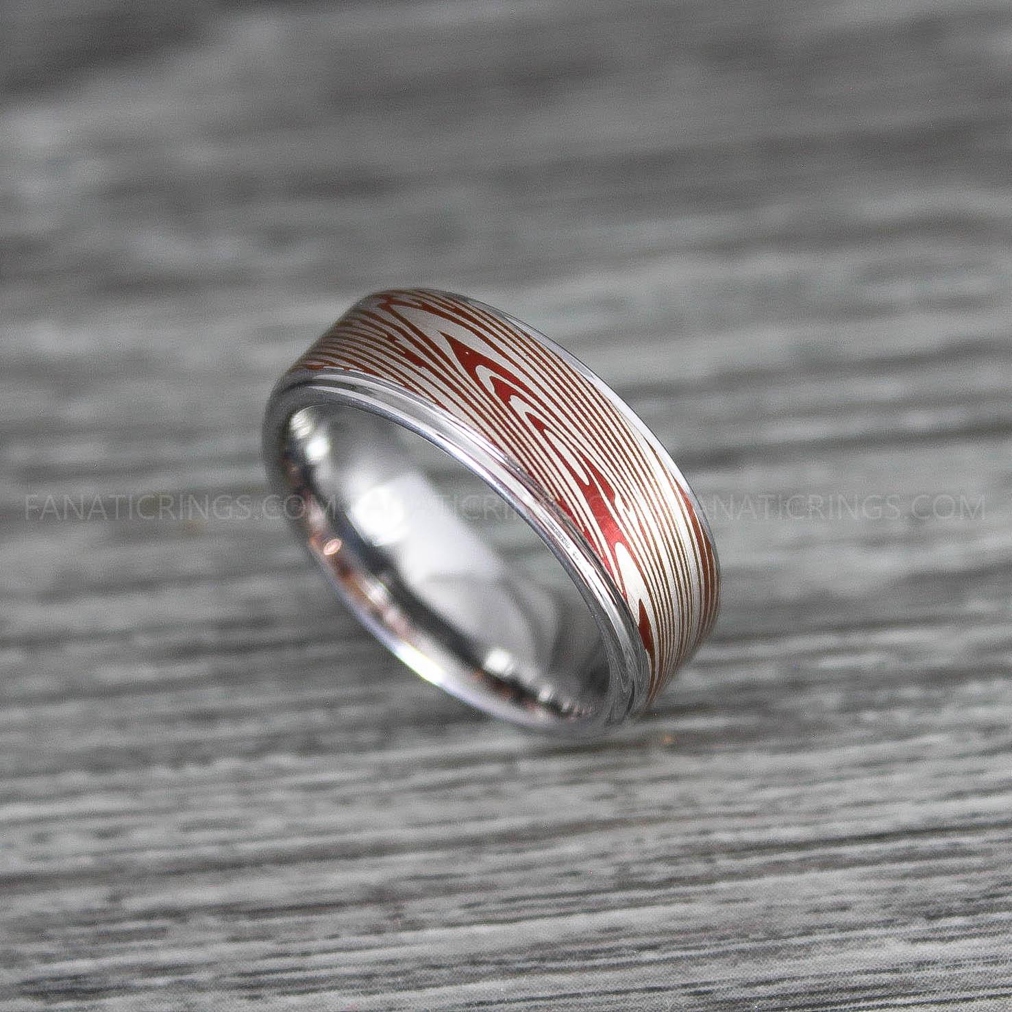 IMG_0097 Damascus Steel Ring, Damascus Steel Jewelry, Damascus Steel Wedding Ring, Damascus Steel Wedding Band - Image 1