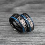 I Love You I Know Rings, Aurebesh Rings, Black Wedding Bands, Aurebesh Wedding Bands, Aurebesh Wedding Rings, Aurebesh Jewelry