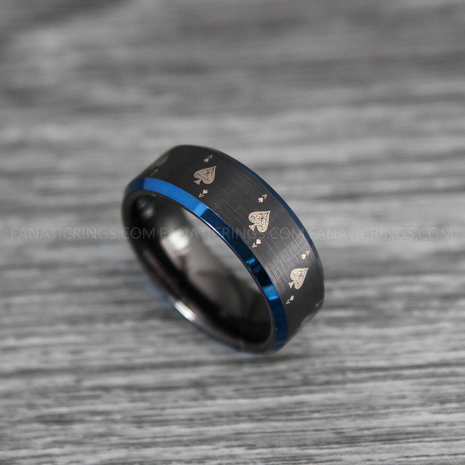 IMG_0122 Ace of Spades Rings, Poker Rings, Blackjack Rings, Poker Jewelry, Spade Rings, Spade Wedding Band - Image 1