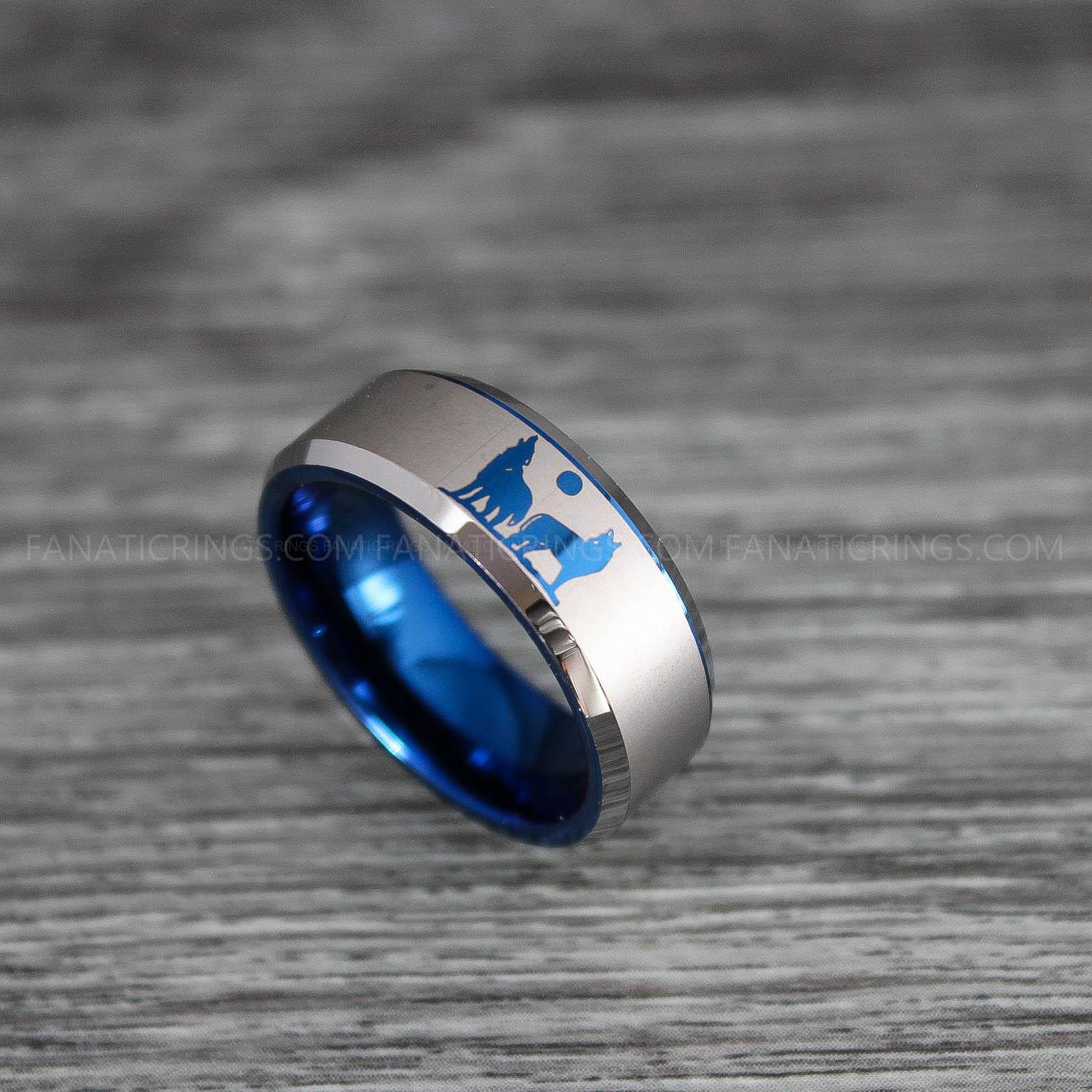 IMG_0130 Howling Wolves Ring, Wolf Ring, Howling Wolf Ring, Howling Wolf Jewelry, Howling Wolf Wedding Band - Image 1