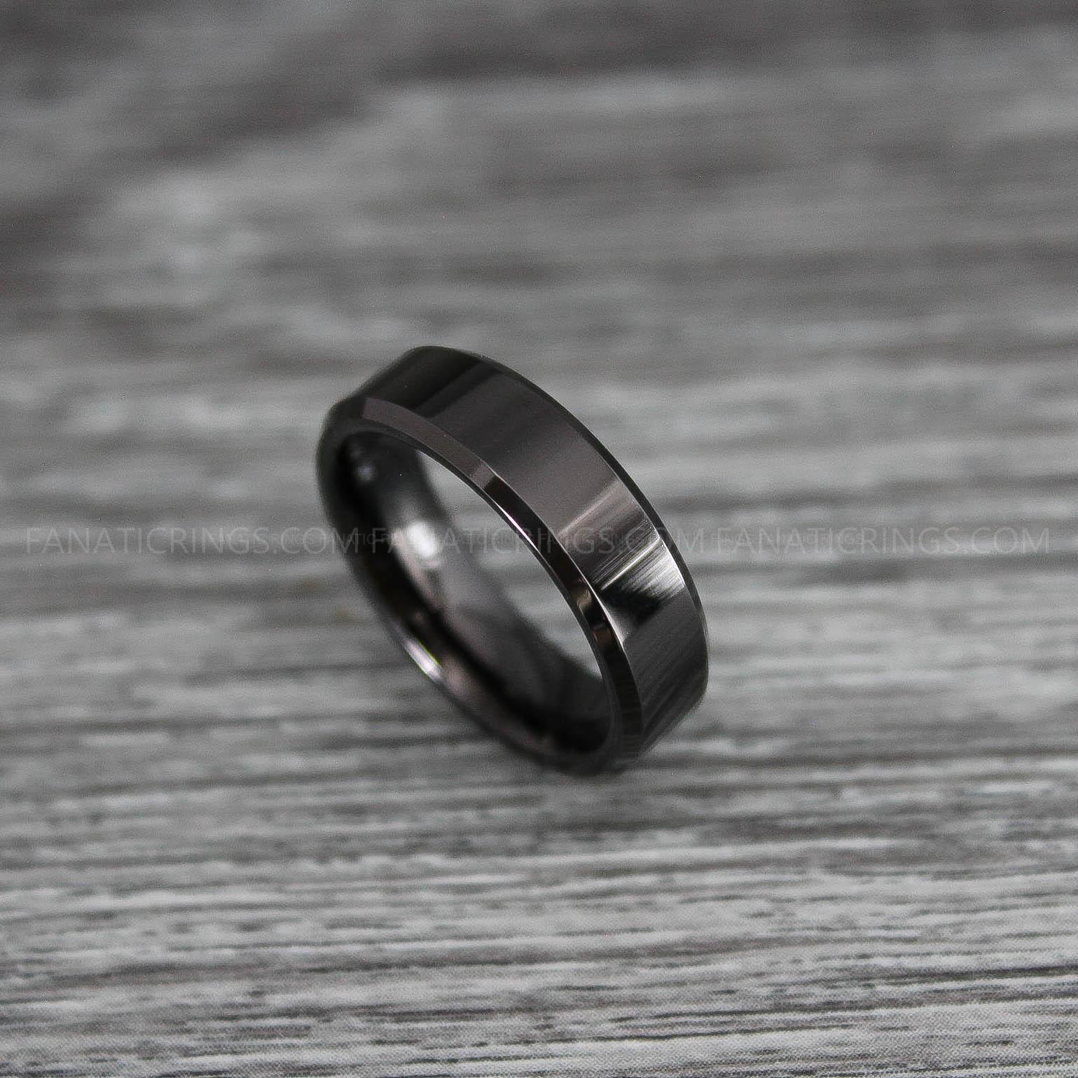 IMG_0136 Black Wedding Band, Black Wedding Ring, Black Tungsten Ring - Image 1
