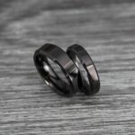 Black Wedding Bands, Couple Rings, Black Wedding Rings, Black Tungsten Rings - Image 4