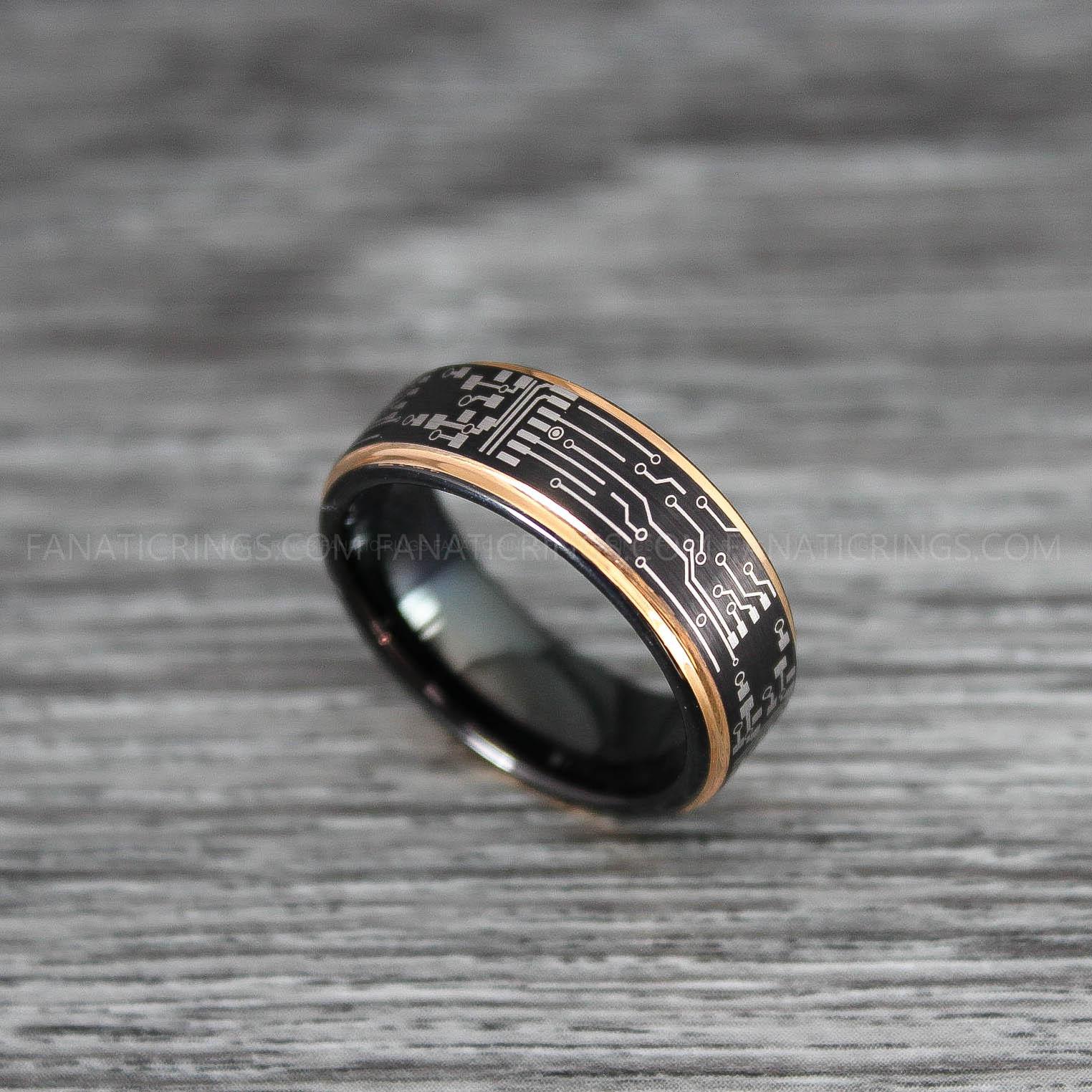 IMG_0182 Circuit Board Ring, Gamer Ring, Gamer Jewelry, Circuit Board Ring, Gamer Wedding Band - Image 1