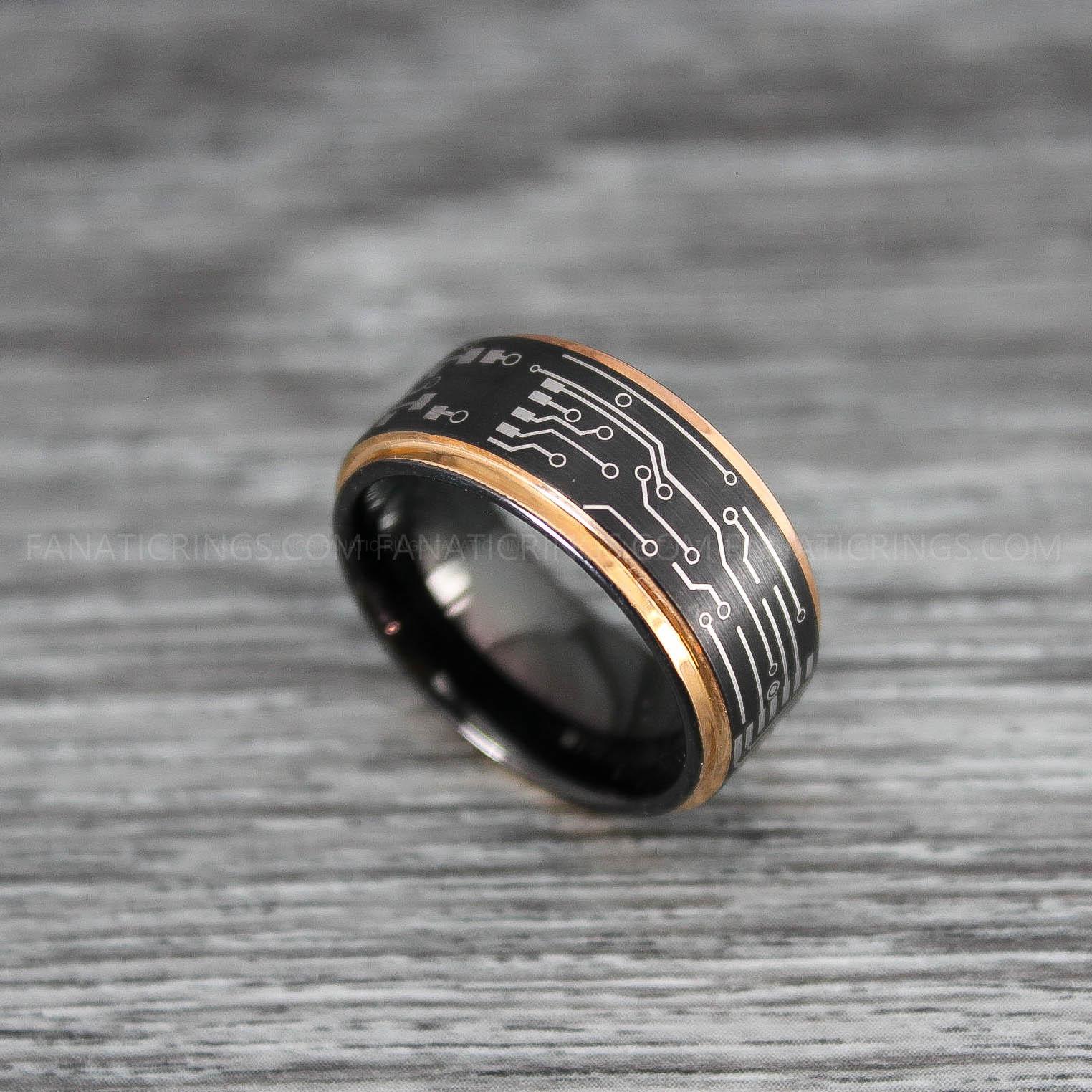 IMG_0185 Circuit Board Ring, Gamer Ring, Gamer Jewelry, Circuit Board Ring, Gamer Wedding Band - Image 1