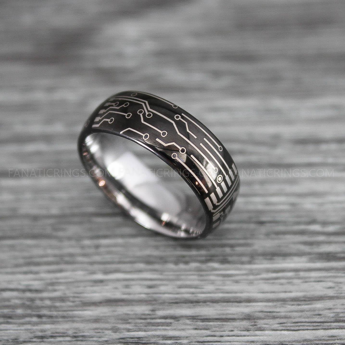 IMG_0210 Circuit Board Ring, Gamer Ring, Gamer Jewelry, Circuit Board Ring, Gamer Wedding Band - Image 1
