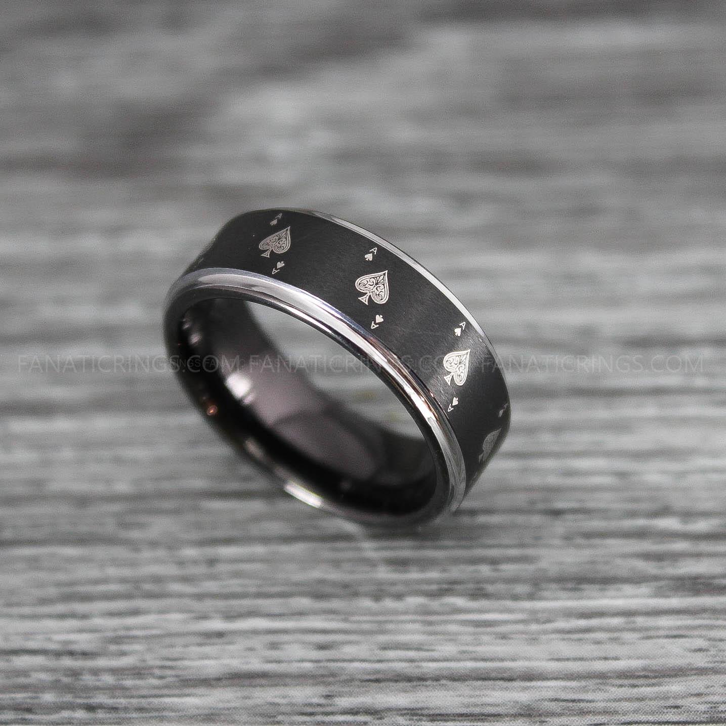 IMG_0218 Ace of Spades Rings, Poker Rings, Blackjack Rings, Poker Jewelry, Spade Rings, Spade Wedding Band - Image 1