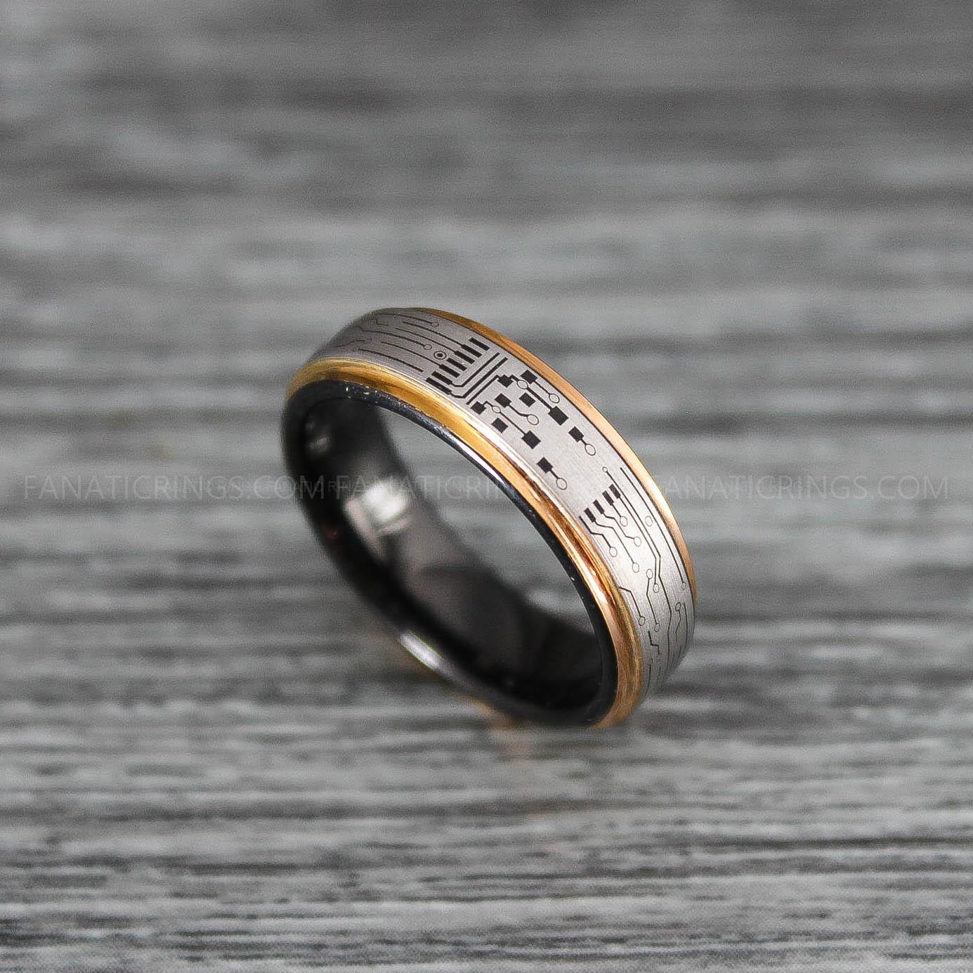 IMG_0227 Circuit Board Ring, Gamer Ring, Gamer Jewelry, Circuit Board Ring, Gamer Wedding Band - Image 1