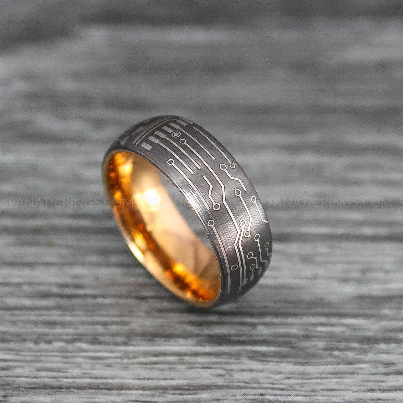 IMG_0240 Circuit Board Ring, Gamer Ring, Gamer Jewelry, Circuit Board Ring, Gamer Wedding Band - Image 1