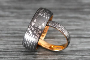 Circuit Board Rings, Gamer Rings, Gamer Jewelry, Circuit Board Rings, Gamer Wedding Bands