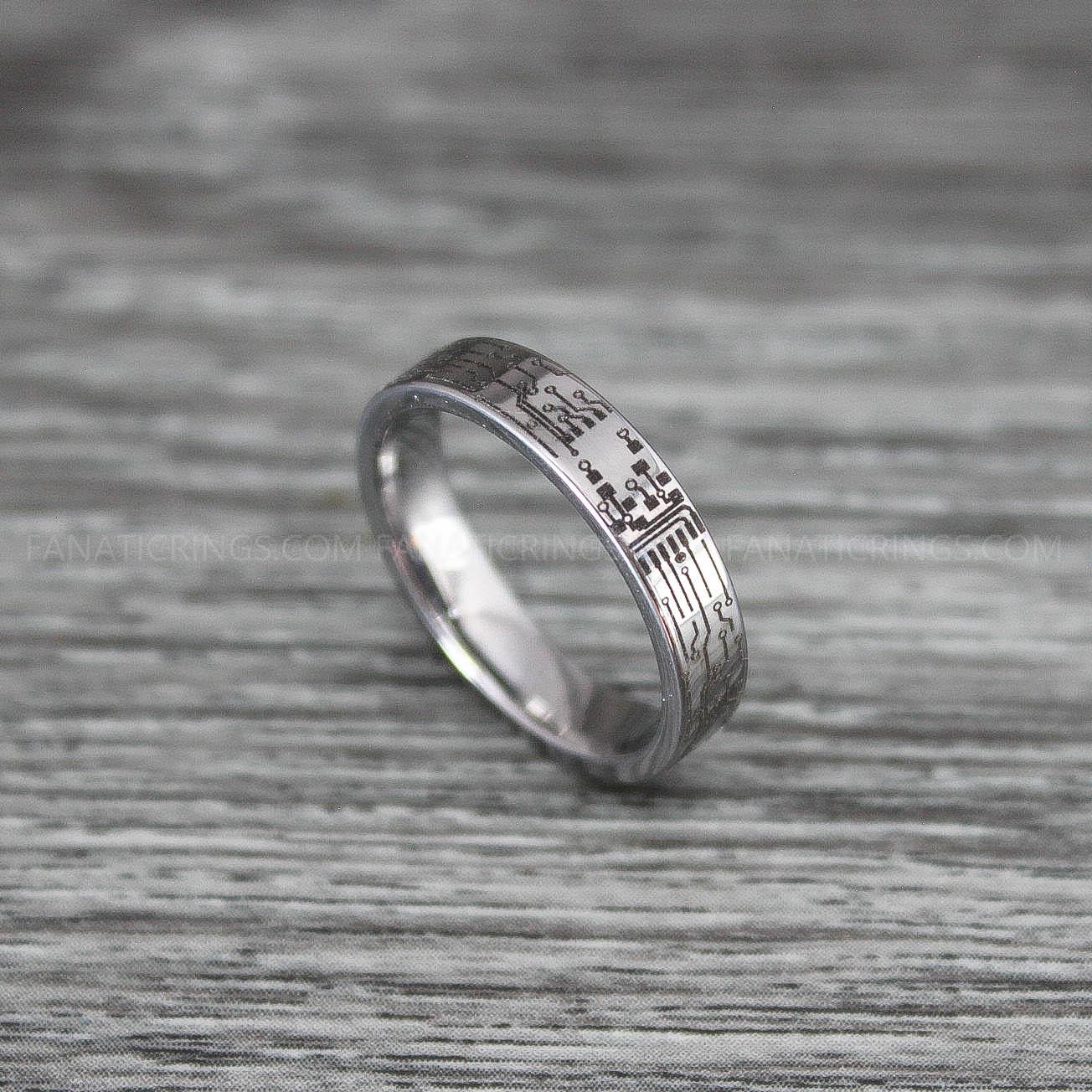 IMG_0254 Circuit Board Ring, Gamer Ring, Gamer Jewelry, Circuit Board Ring, Gamer Wedding Band - Image 1