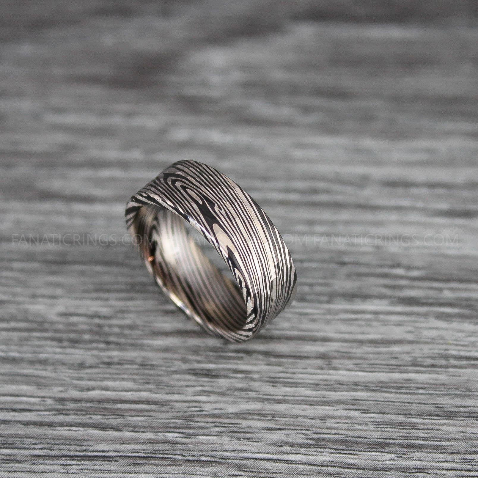 IMG_0292 Damascus Steel Ring, Damascus Steel Jewelry, Damascus Steel Wedding Ring, Damascus Steel Wedding Band - Image 1