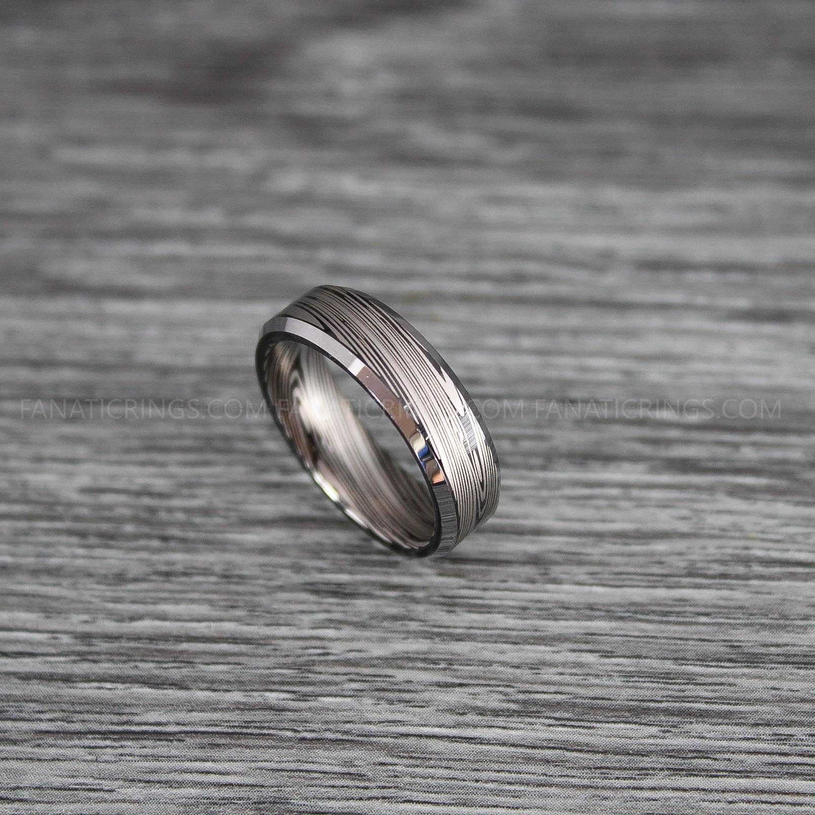 IMG_0293 Damascus Steel Ring, Damascus Steel Jewelry, Damascus Steel Wedding Ring, Damascus Steel Wedding Band - Image 1