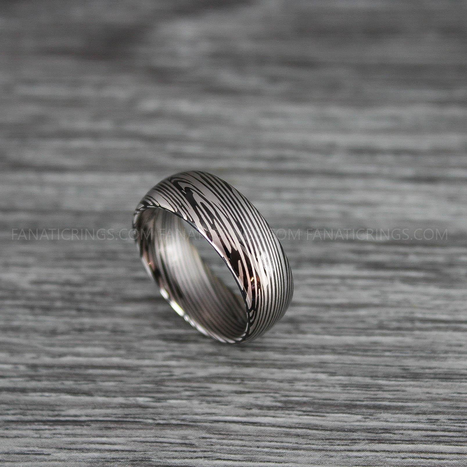 IMG_0296 Damascus Steel Ring, Damascus Steel Jewelry, Damascus Steel Wedding Ring, Damascus Steel Wedding Band - Image 1
