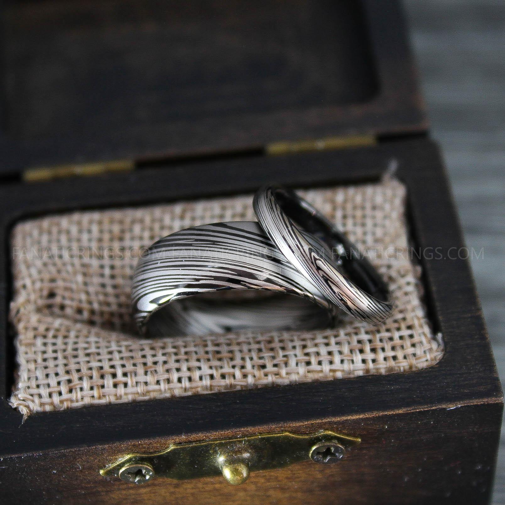 IMG_0298 Damascus Steel Rings, Damascus Steel Jewelry, Damascus Steel Wedding Rings, Damascus Steel Wedding Bands - Image 1