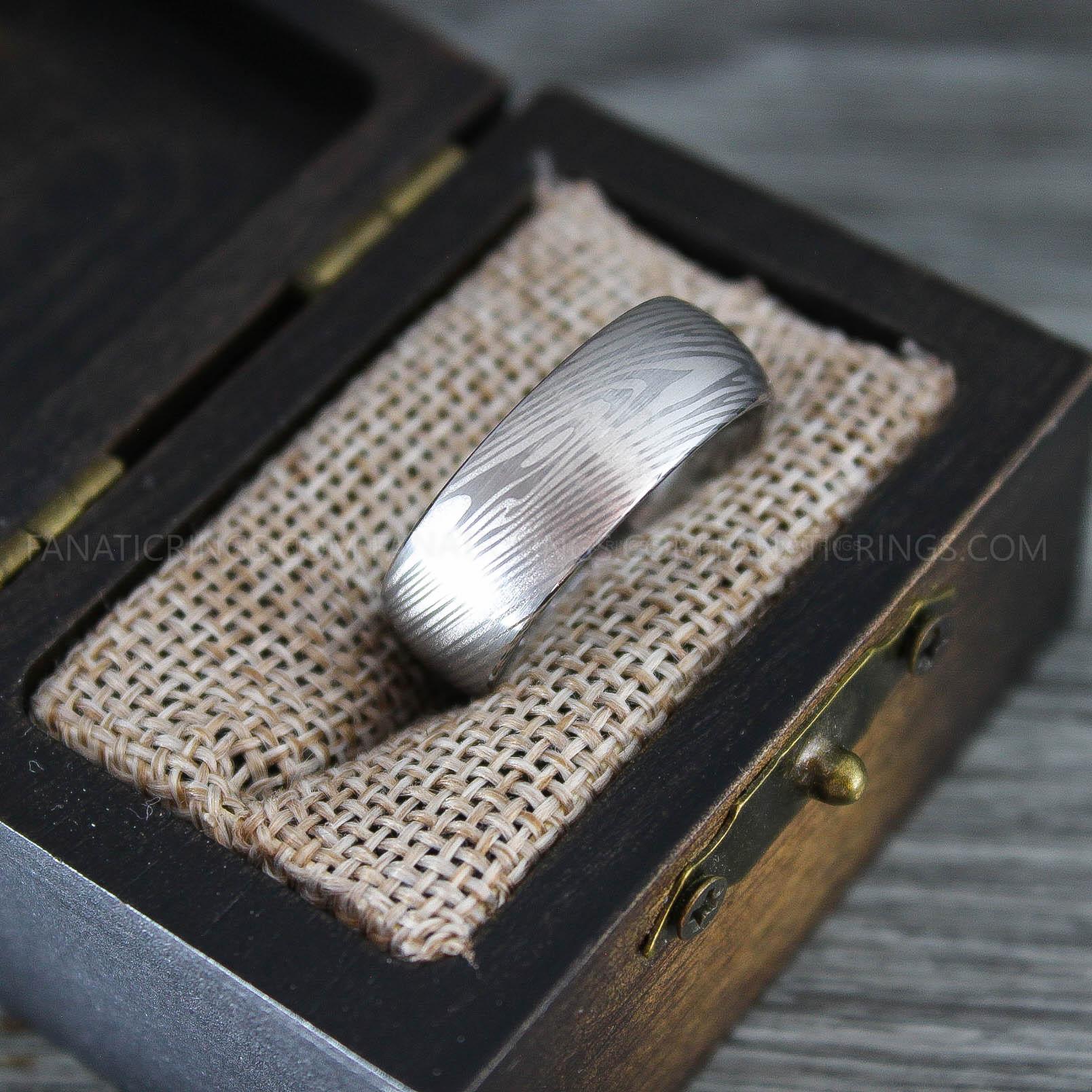 IMG_0302 Damascus Steel Ring, Damascus Steel Jewelry, Damascus Steel Wedding Ring, Damascus Steel Wedding Band - Image 1