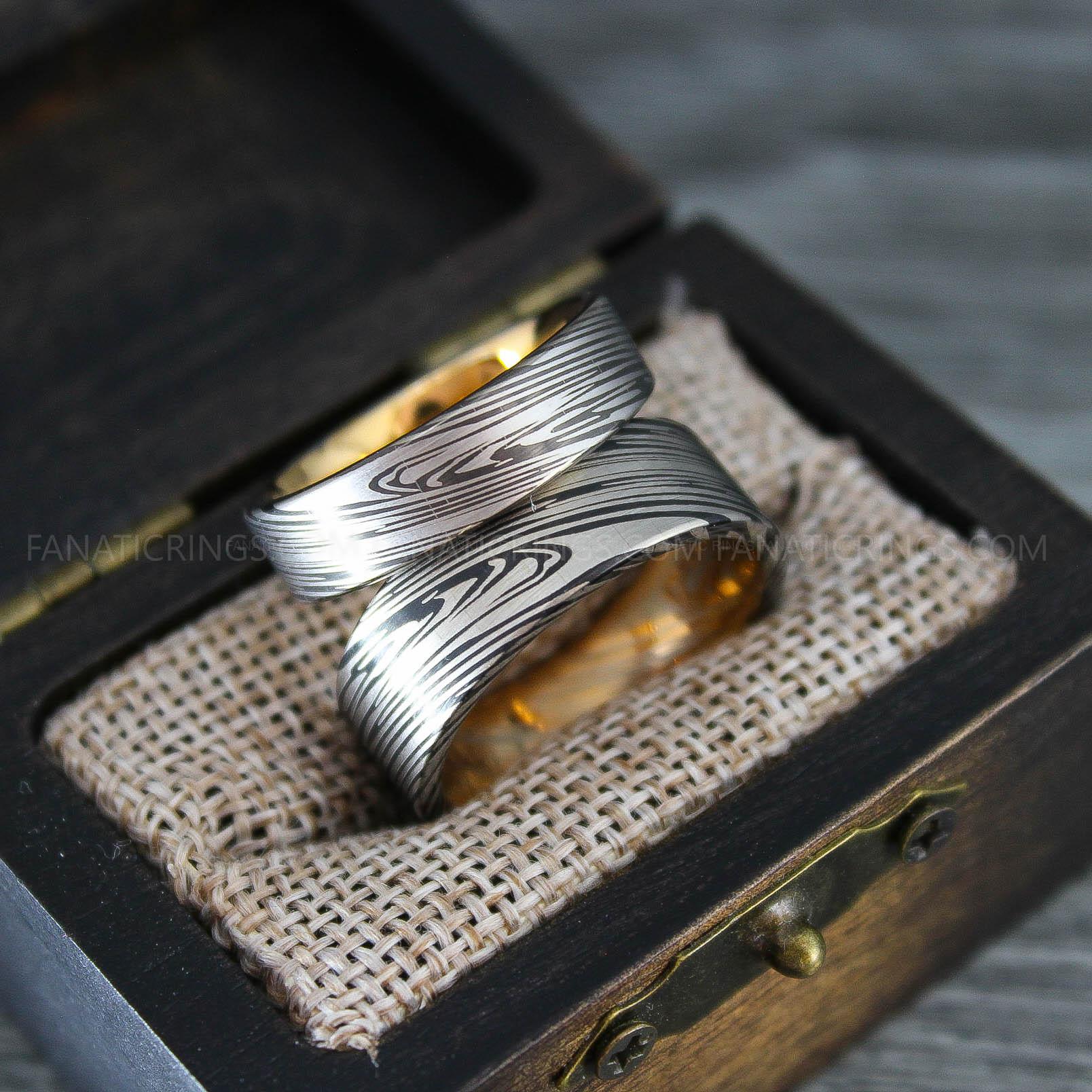 IMG_0310 Damascus Steel Ring, Damascus Steel Jewelry, Damascus Steel Wedding Ring, Damascus Steel Wedding Band - Image 1