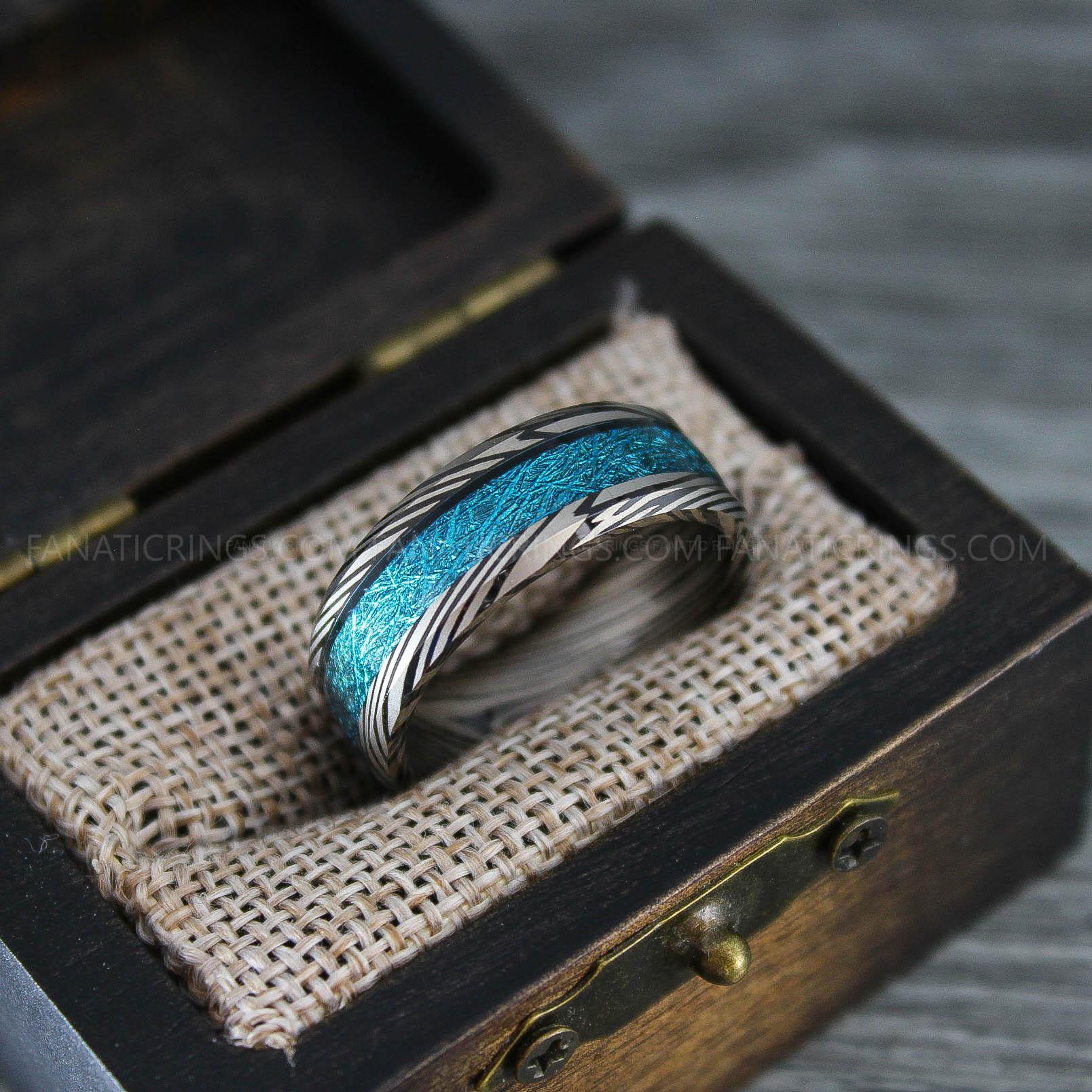 IMG_0311 Damascus Steel Ring, Damascus Steel Jewelry, Damascus Steel Wedding Ring, Damascus Steel Wedding Band - Image 1