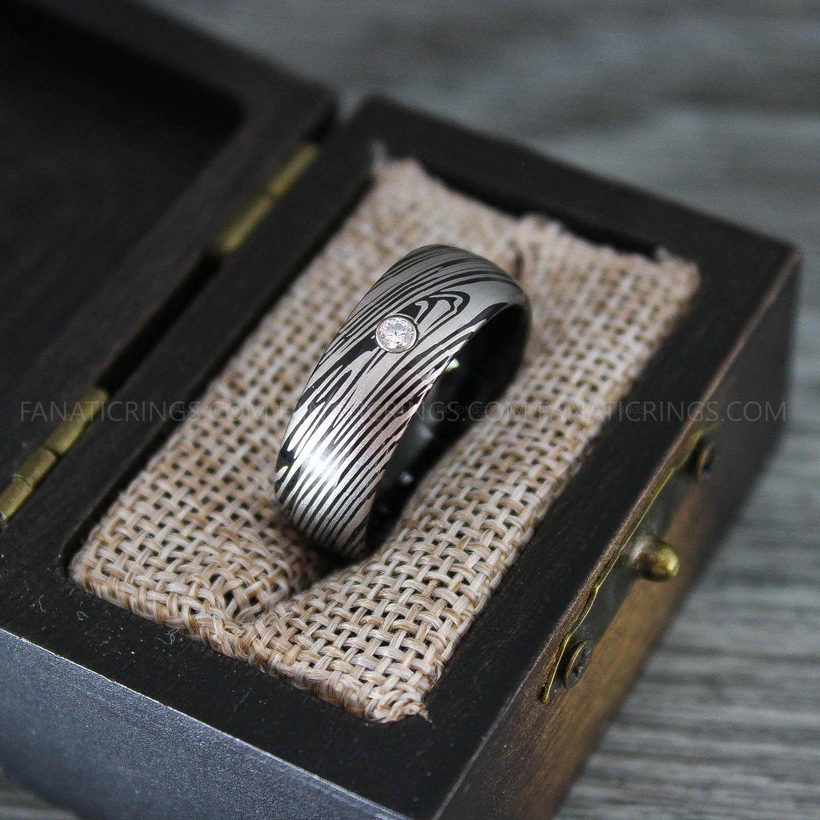 IMG_0314 Damascus Steel Ring, Damascus Steel Jewelry, Damascus Steel Wedding Ring, Damascus Steel Wedding Band - Image 1
