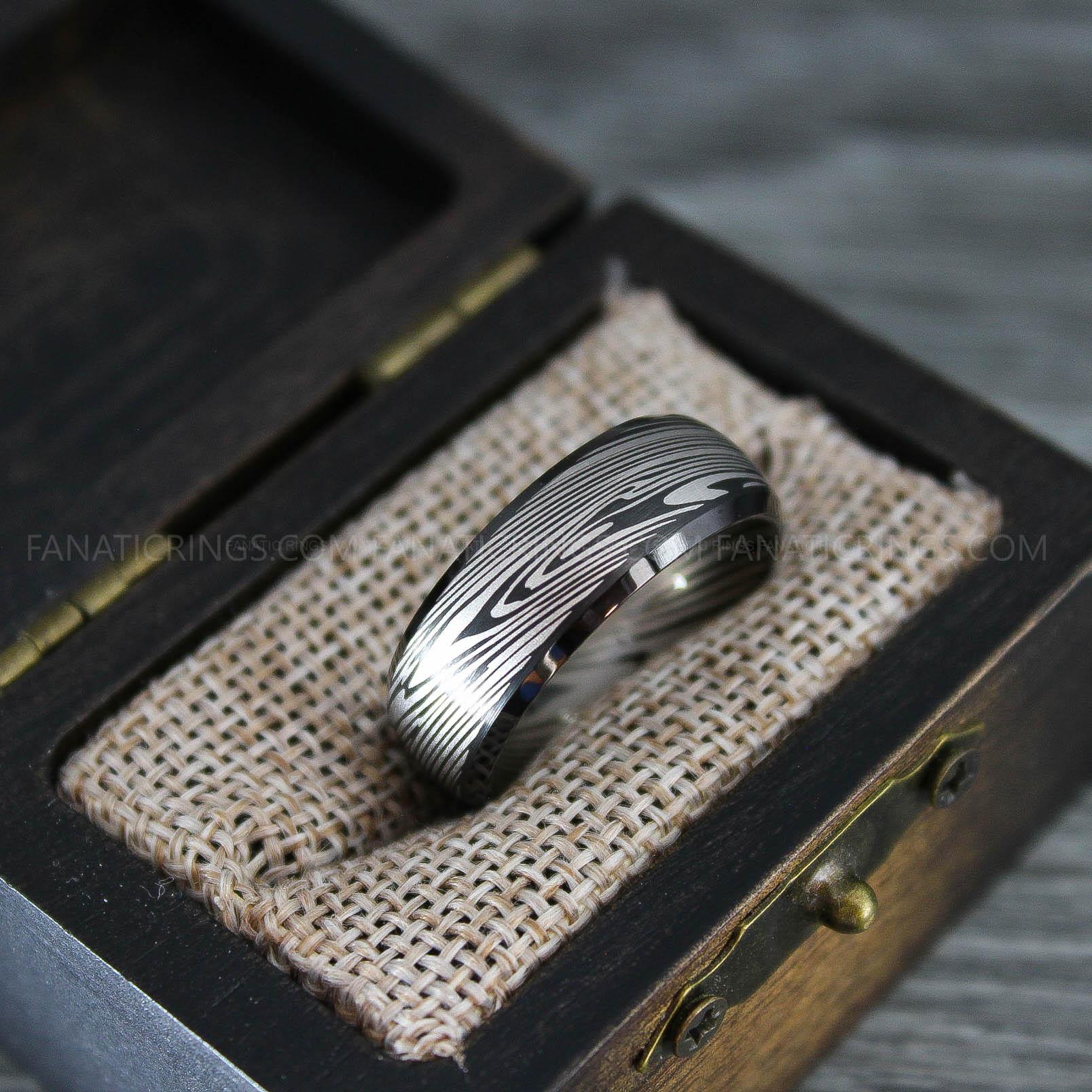 IMG_0315 Damascus Steel Ring, Damascus Steel Jewelry, Damascus Steel Wedding Ring, Damascus Steel Wedding Band - Image 1