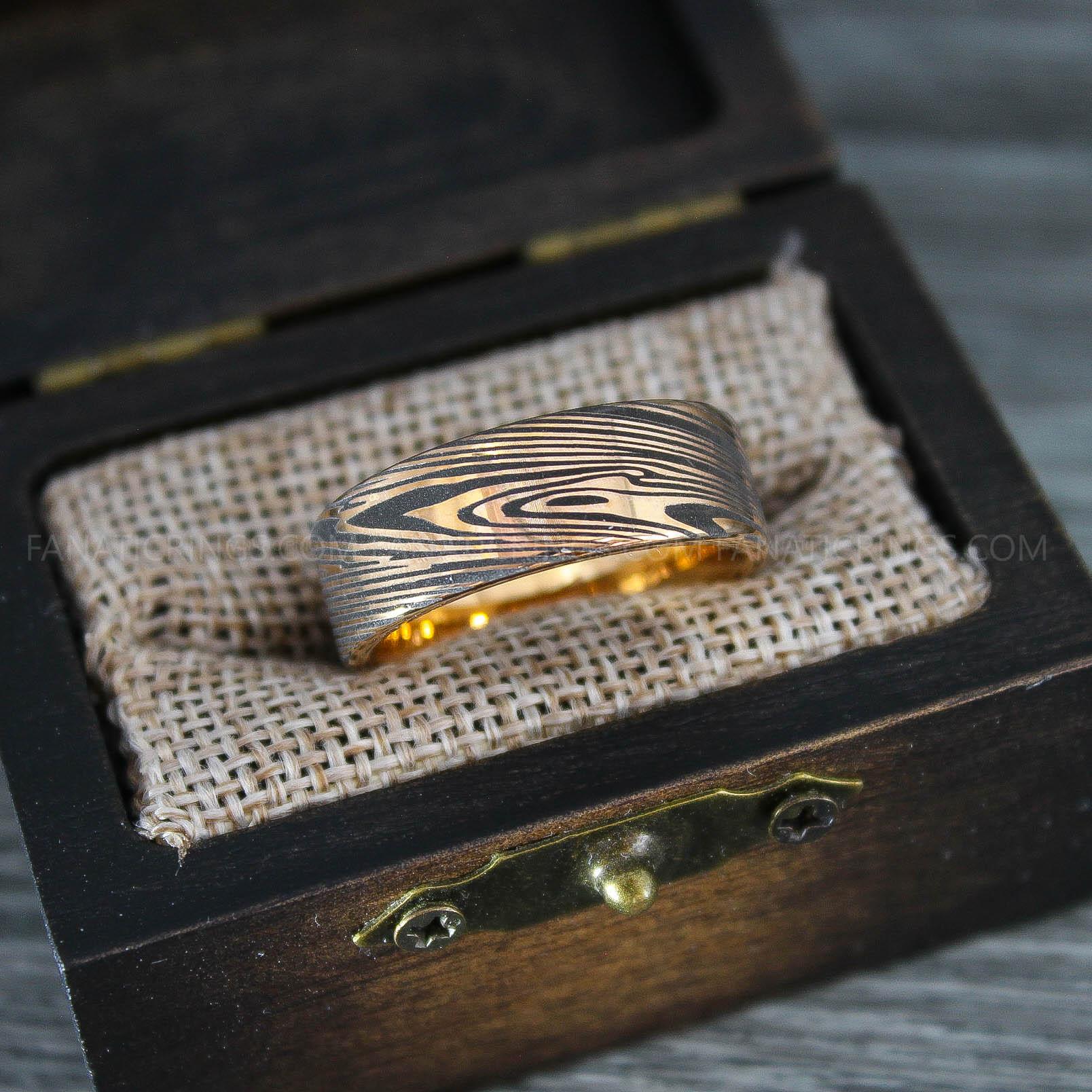 IMG_0317 Damascus Steel Ring, Damascus Steel Jewelry, Damascus Steel Wedding Ring, Damascus Steel Wedding Band - Image 1