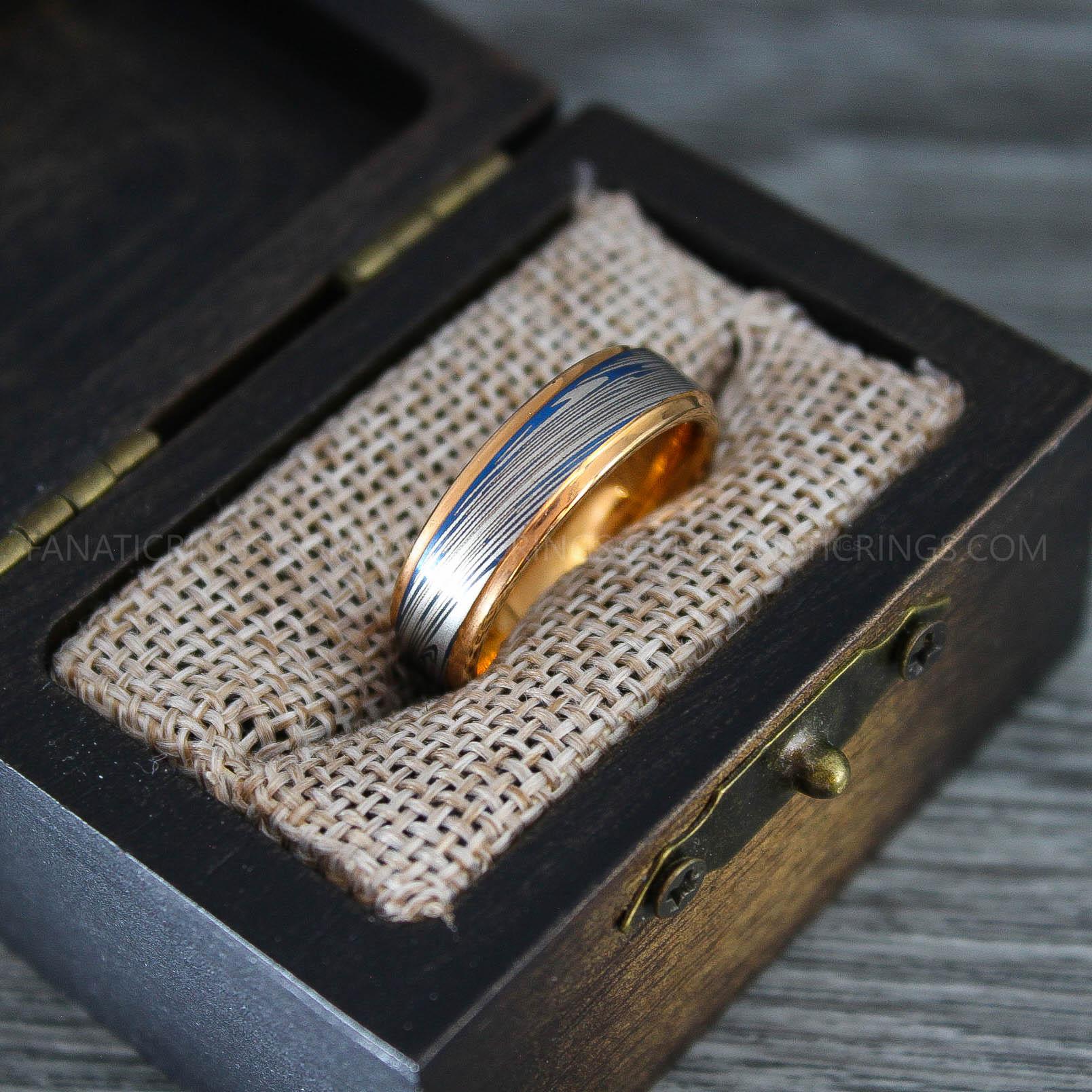 IMG_0319 Damascus Steel Ring, Damascus Steel Jewelry, Damascus Steel Wedding Ring, Damascus Steel Wedding Band - Image 1