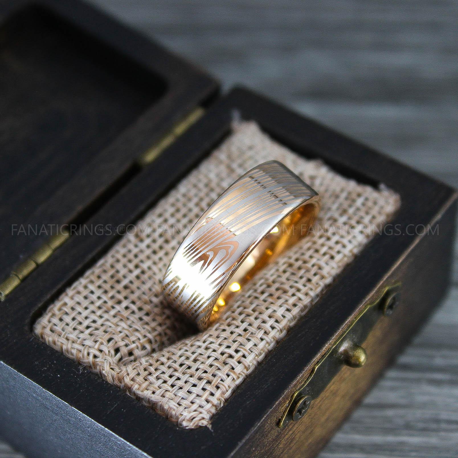 IMG_0320 Damascus Steel Ring, Damascus Steel Jewelry, Damascus Steel Wedding Ring, Damascus Steel Wedding Band - Image 1