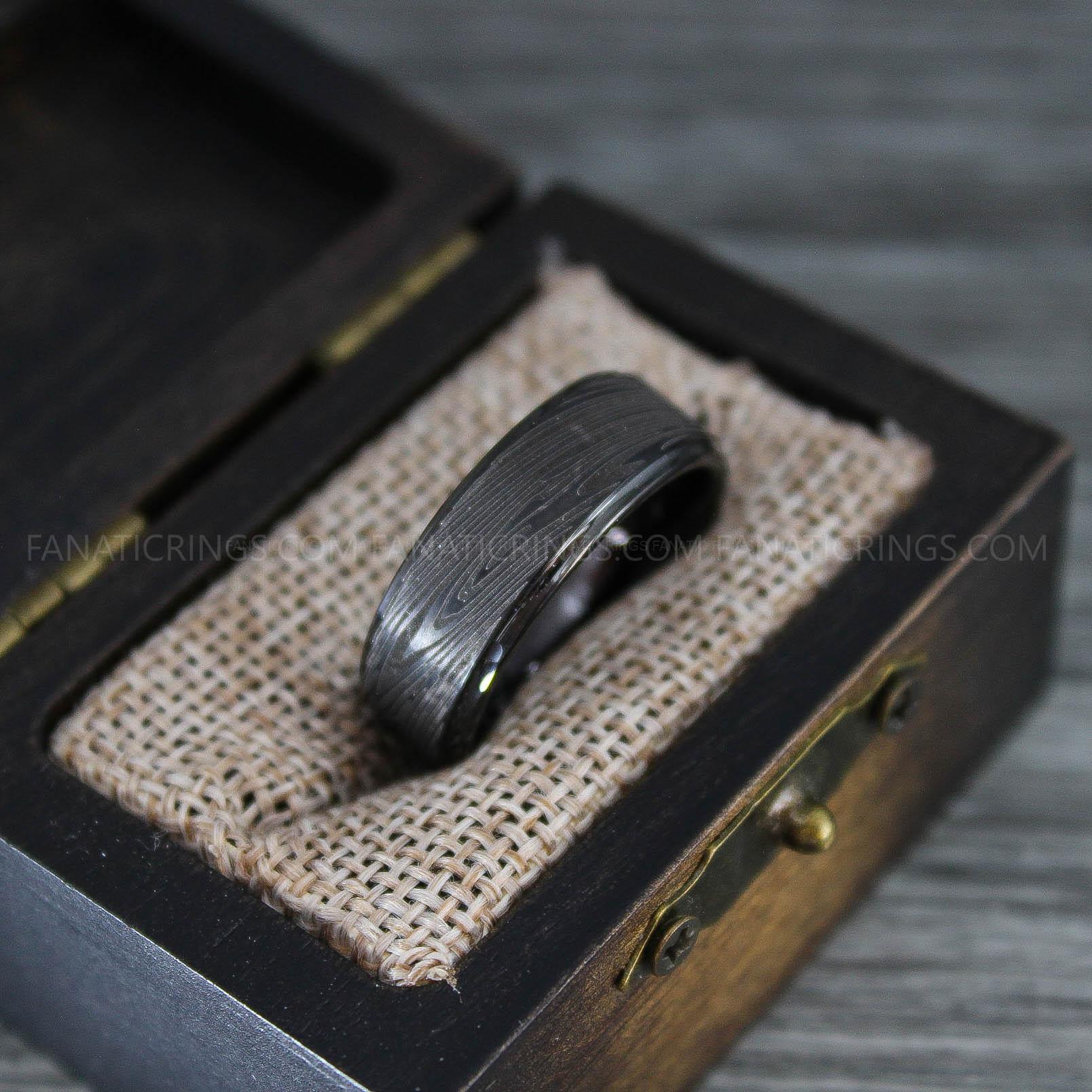 IMG_0322 Damascus Steel Ring, Damascus Steel Jewelry, Damascus Steel Wedding Ring, Damascus Steel Wedding Band - Image 1