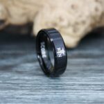 Nurse Ring, Registered Nurses Ring, RN Nurse Wedding Band, RN Nurse Jewelry, Nurse Jewelry, Black Wedding Band
