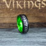 Til Valhalla Ring, Viking Ring, Runes Ring, Valknut Ring, Nordic Ring, Norsemen Ring, Nordic Runes Ring, Black Tungsten Band - Image 4