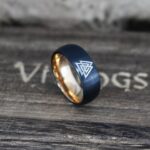 Til Valhalla Ring, Viking Ring, Runes Ring, Valknut Ring, Nordic Ring, Norsemen Ring, Nordic Runes Ring, Black Tungsten Band