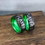 Player 1 Player 2 Rings, Gamer Rings, Couple Ring Set, Couple Wedding Bands