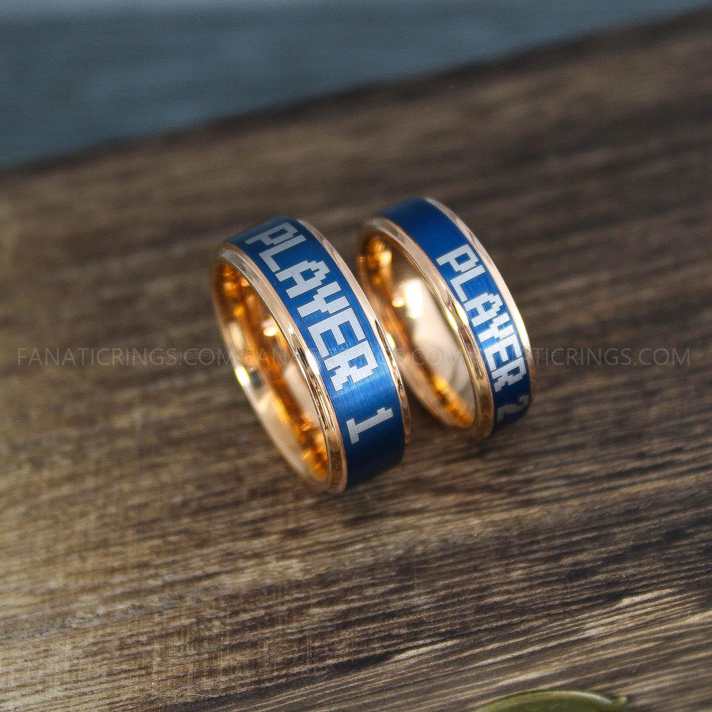 IMG_9903 Player 1 Player 2 Rings, Gamer Rings, Couple Ring Set, Couple Wedding Bands - Image 1