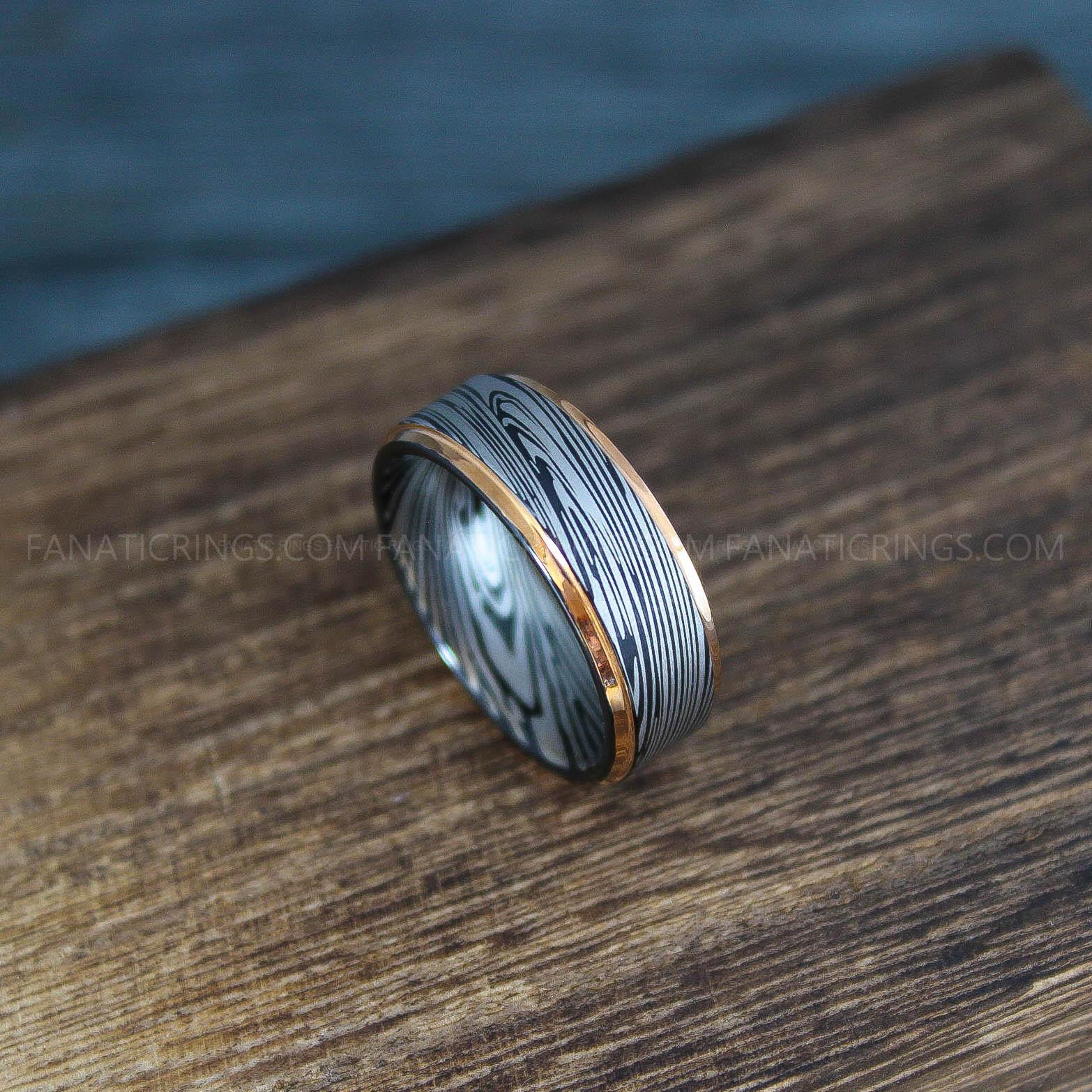 IMG_9918 Damascus Steel Ring, Damascus Steel Jewelry, Damascus Steel Wedding Ring, Damascus Steel Wedding Band - Image 1