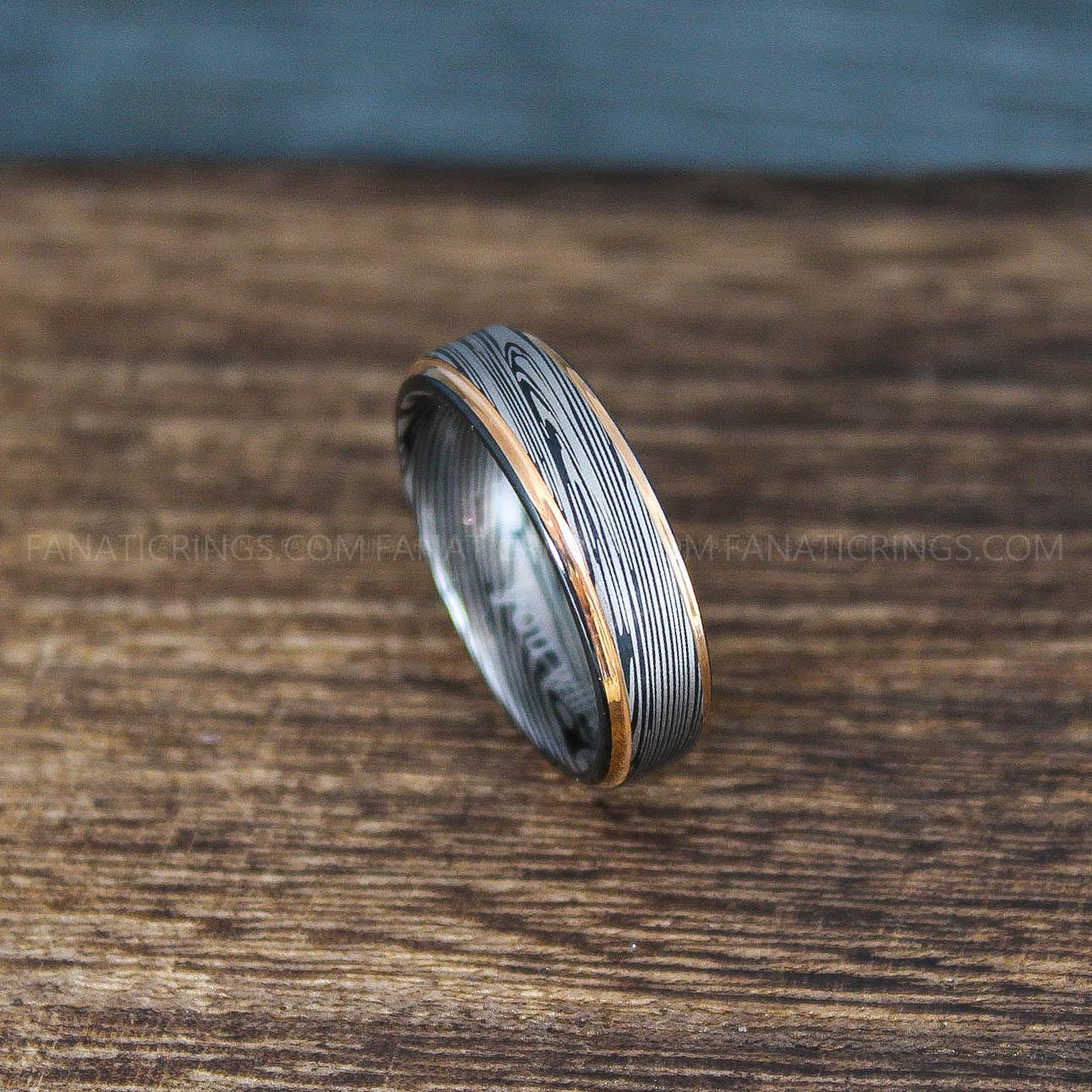 IMG_9931 Damascus Steel Ring, Damascus Steel Jewelry, Damascus Steel Wedding Ring, Damascus Steel Wedding Band - Image 1