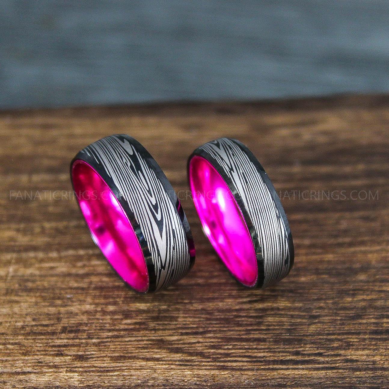 IMG_9941 Damascus Steel Rings, Damascus Steel Jewelry, Damascus Steel Wedding Rings, Damascus Steel Wedding Bands, Couple Rings Matching Couple Rings - Image 1