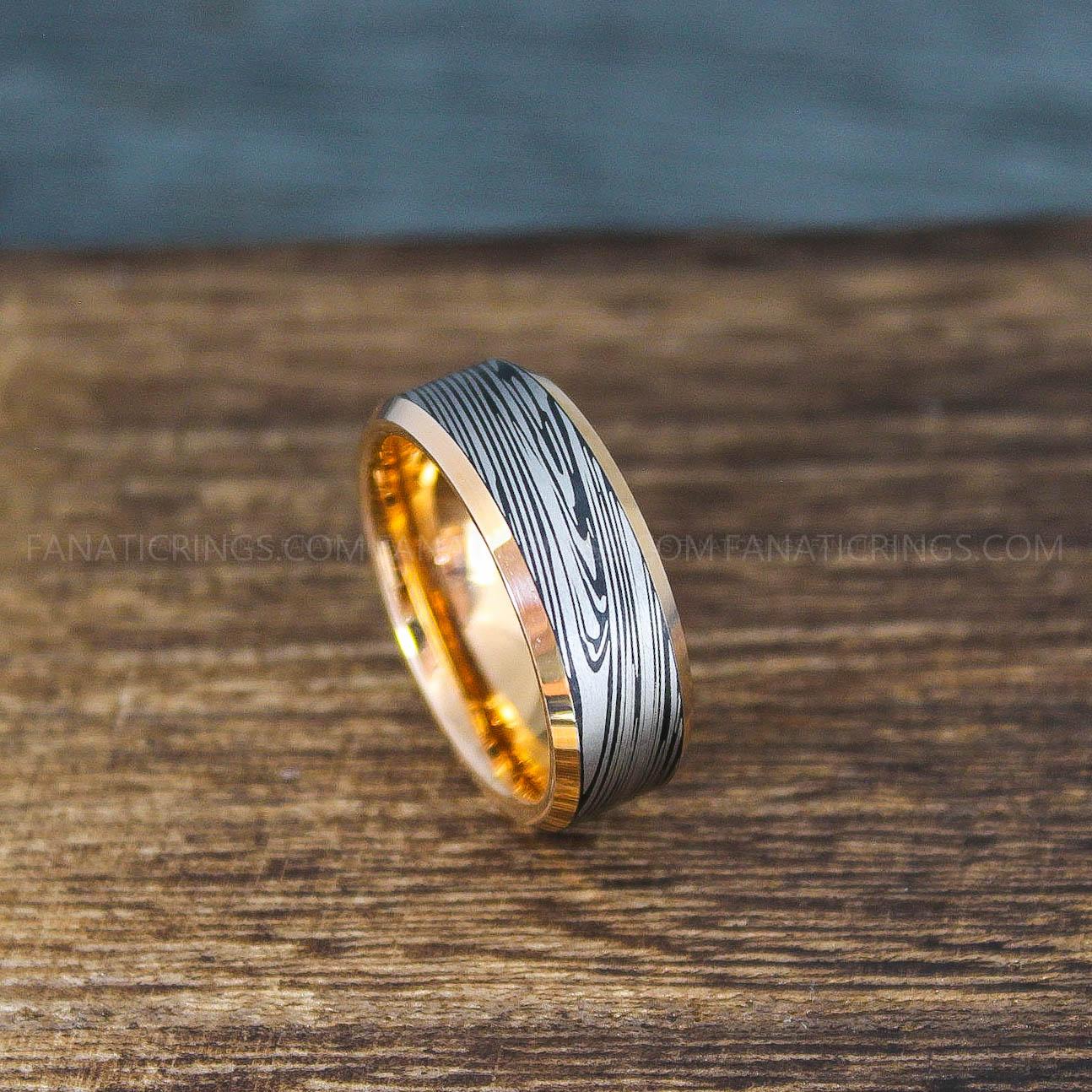 IMG_9942 Damascus Steel Ring, Damascus Steel Jewelry, Damascus Steel Wedding Ring, Damascus Steel Wedding Band - Image 1