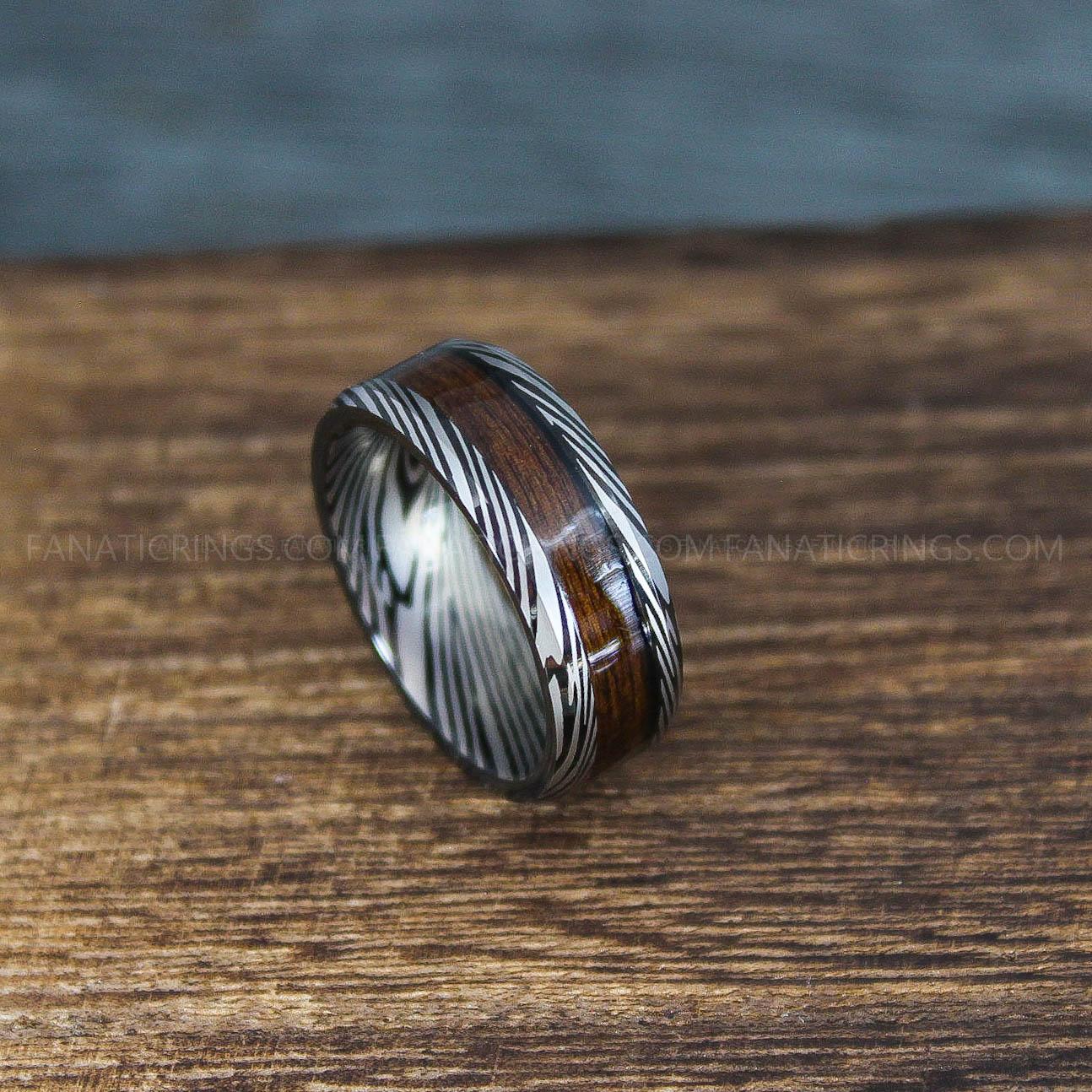 IMG_9945 Damascus Steel Ring, Damascus Steel Jewelry, Damascus Steel Wedding Ring, Damascus Steel Wedding Band - Image 1