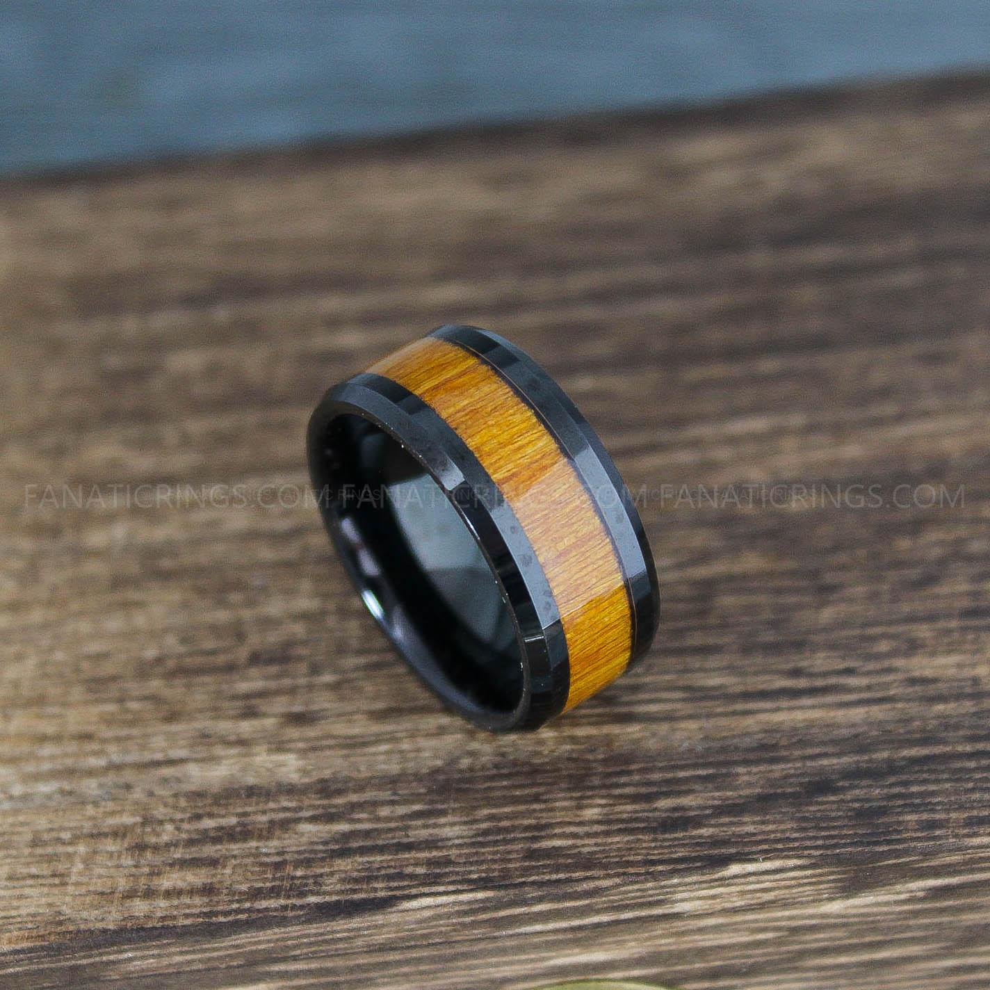 IMG_9948 Wood Ring, Wood Wedding Band, Wood Wedding Ring, Black Wedding Ring, Black Wedding Band - Image 1