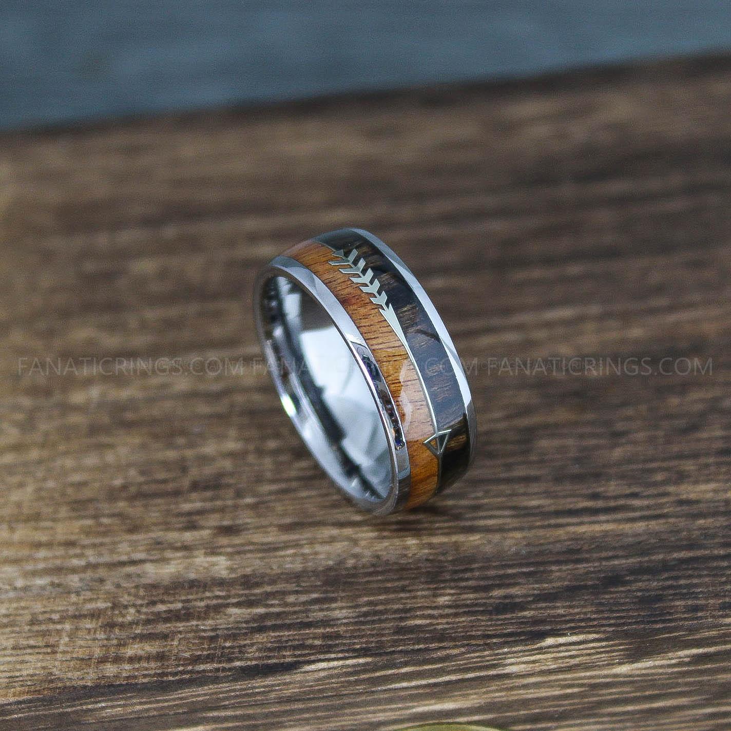 IMG_9949 Wood Ring, Wood Wedding Band, Wood Wedding Ring, Silver Wedding Band - Image 1