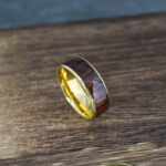 Wood Ring, Wood Wedding Band, Wood Wedding Ring, Gold Wedding Band