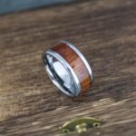 Wood Ring, Wood Wedding Band, Wood Wedding Ring, Silver Wedding Ring, Silver Wedding Band