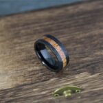 Wood Ring, Wood Wedding Band, Wood Wedding Ring, Hammered Ring, Black Wedding Band