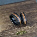 Wood Ring, Wood Wedding Band, Wood Wedding Ring, Hammered Ring, Black Wedding Band - Image 3