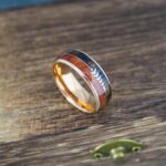 Wood Ring, Wood Wedding Band, Wood Wedding Ring, Rose Gold Wedding Band