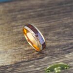 Wood Ring, Wood Wedding Band, Wood Wedding Ring, Rose Gold Wedding Band