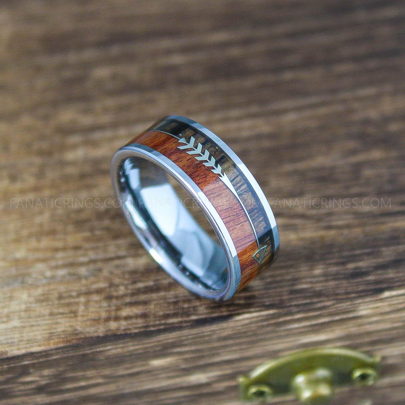 IMG_9970 Wood Ring, Wood Wedding Band, Wood Wedding Ring, Silver Wedding Ring, Silver Wedding Band - Image 1