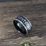 Viking Rings, Runes Ring, Nordic Rings, Norsemen Rings, Nordic Runes Rings, Black Tungsten Bands - Image 4