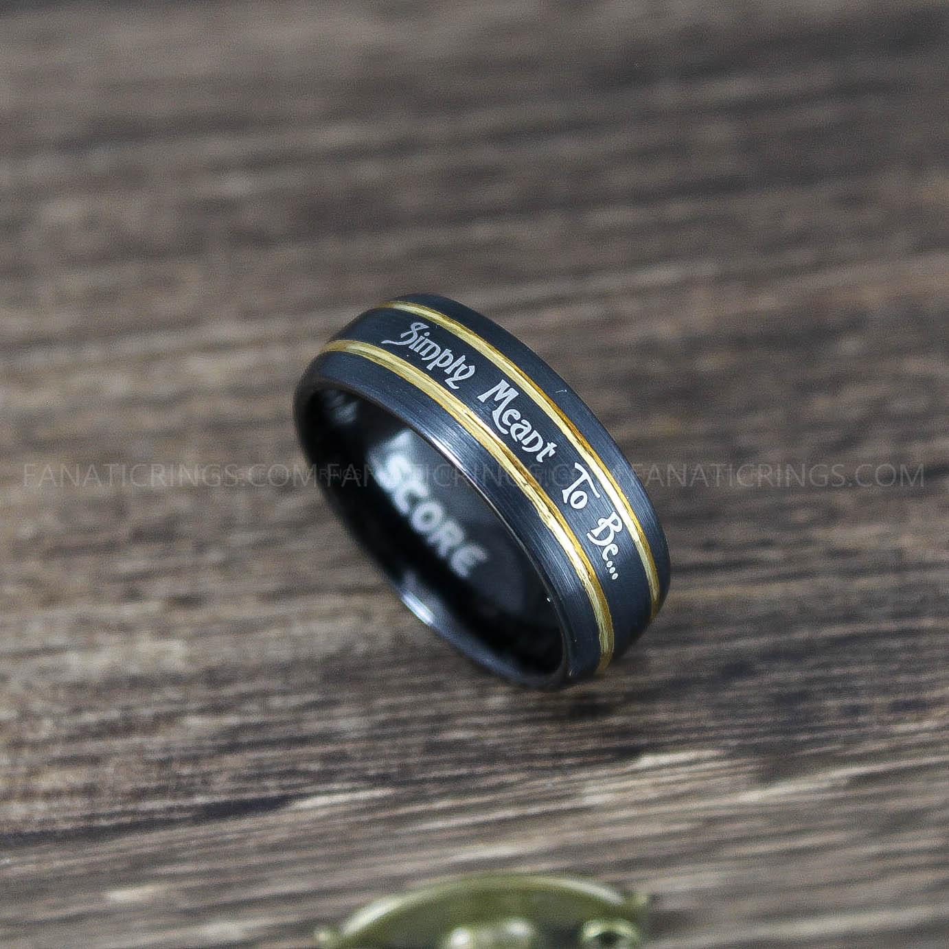 IMG_9993 Simply Meant To Be Ring, Black Wedding Band, Black Wedding Ring, Jack and Sally Ring, Jack and Sally Wedding Ring - Image 1