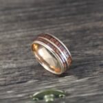 Wood Rings, Wood Wedding Bands, Wood Wedding Rings, Rose Gold Wedding Bands - Image 5