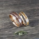 Wood Rings, Wood Wedding Bands, Wood Wedding Rings, Rose Gold Wedding Bands